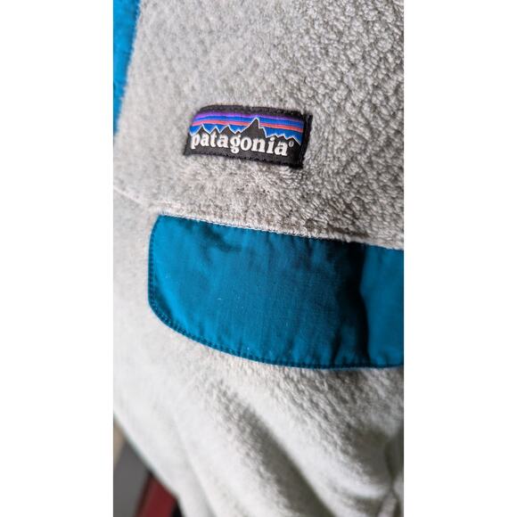 Patagonia Synchilla gray waffle fleece   Snap T pullover jacket Polartec warm L - Picture 7 of 9